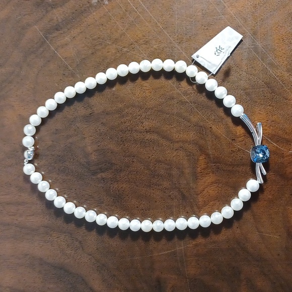 NEW! Bridal Necklace/ Bride Wedding 'something blue' Swarovski Elements 5744 - Picture 2 of 6